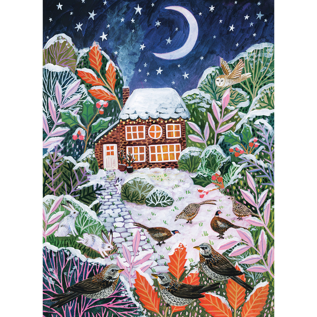 Gibsons Frosty Fauna 3x500 Gift Set Perfect Jigsaw Puzzles Midwinter Moonlight