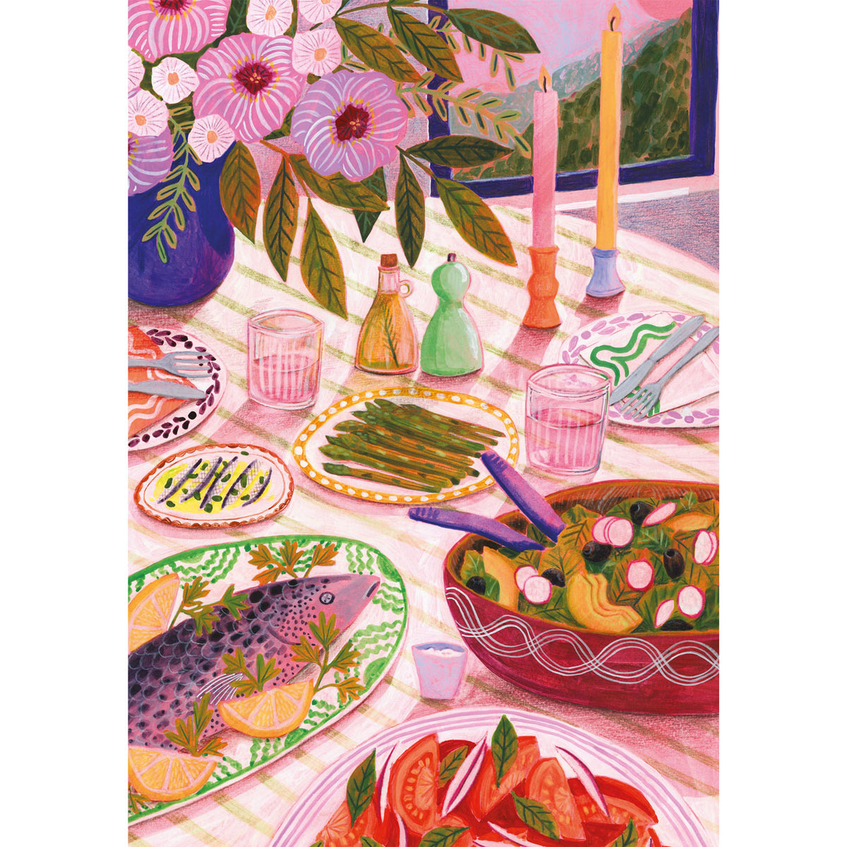 Gibsons Moments to Savour beautiful 3 x 500 Piece Jigsaw puzzle box - Fish Supper