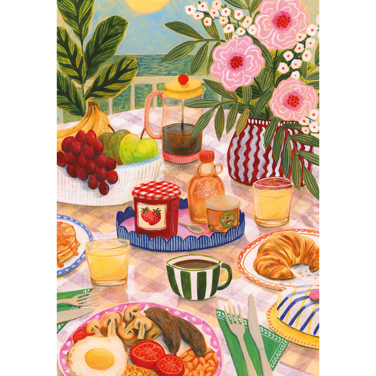 Gibsons Moments to Savour beautiful 3 x 500 Piece Jigsaw puzzle box - Sunshine Breakfast