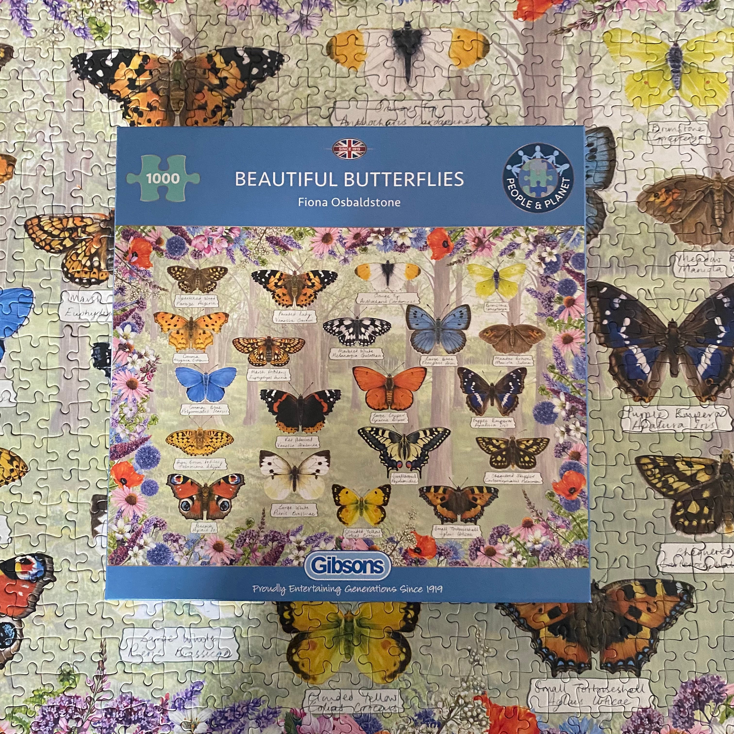 Beautiful Butterflies 1000 piece jigsaw puzzle by gibsons games