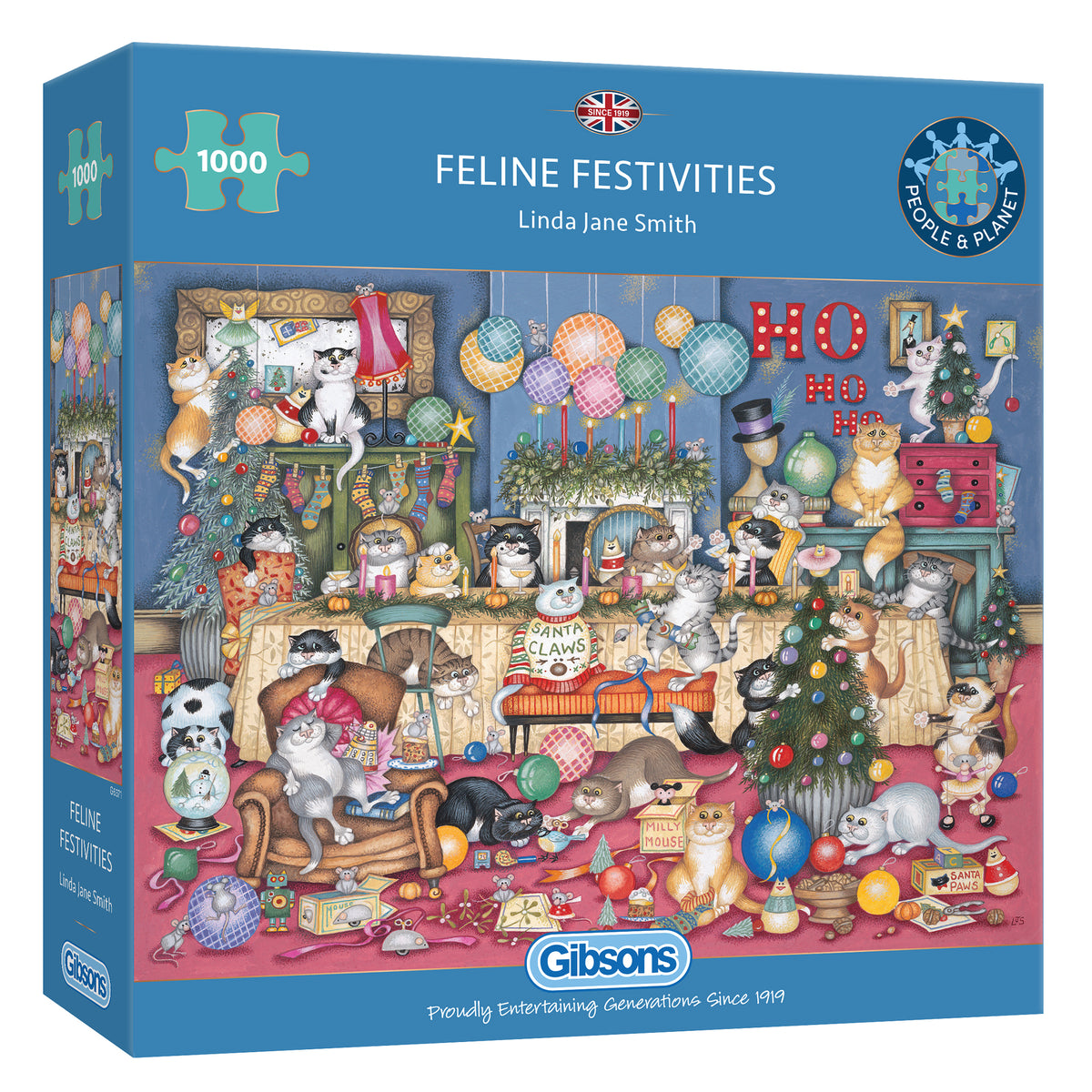feline festivities 1000 piece christmas jigsaw by gibsons