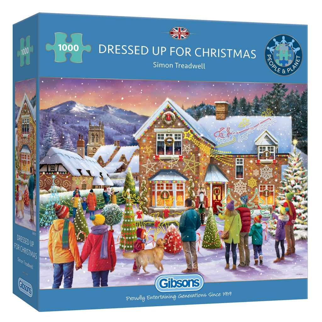 Dressed Up for Christmas  1000 Piece Jigsaw  puzzle in Gibsons Blue Retail Box
