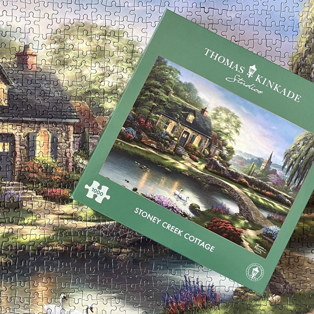 Thomas Kinkade Stoney Creek Cottage 1000 piece puzzle