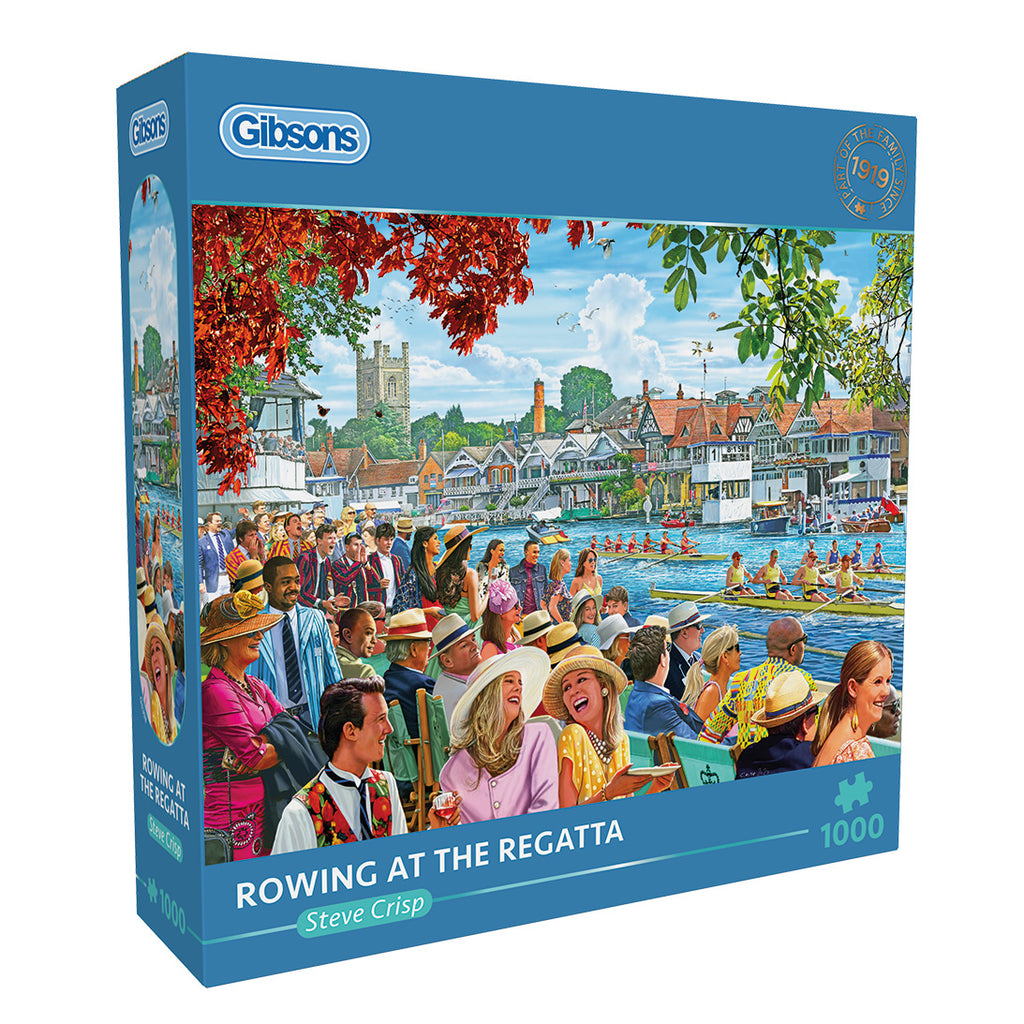 rowing at the regatta 1000 piece jigsaw puzzle by gibsons games