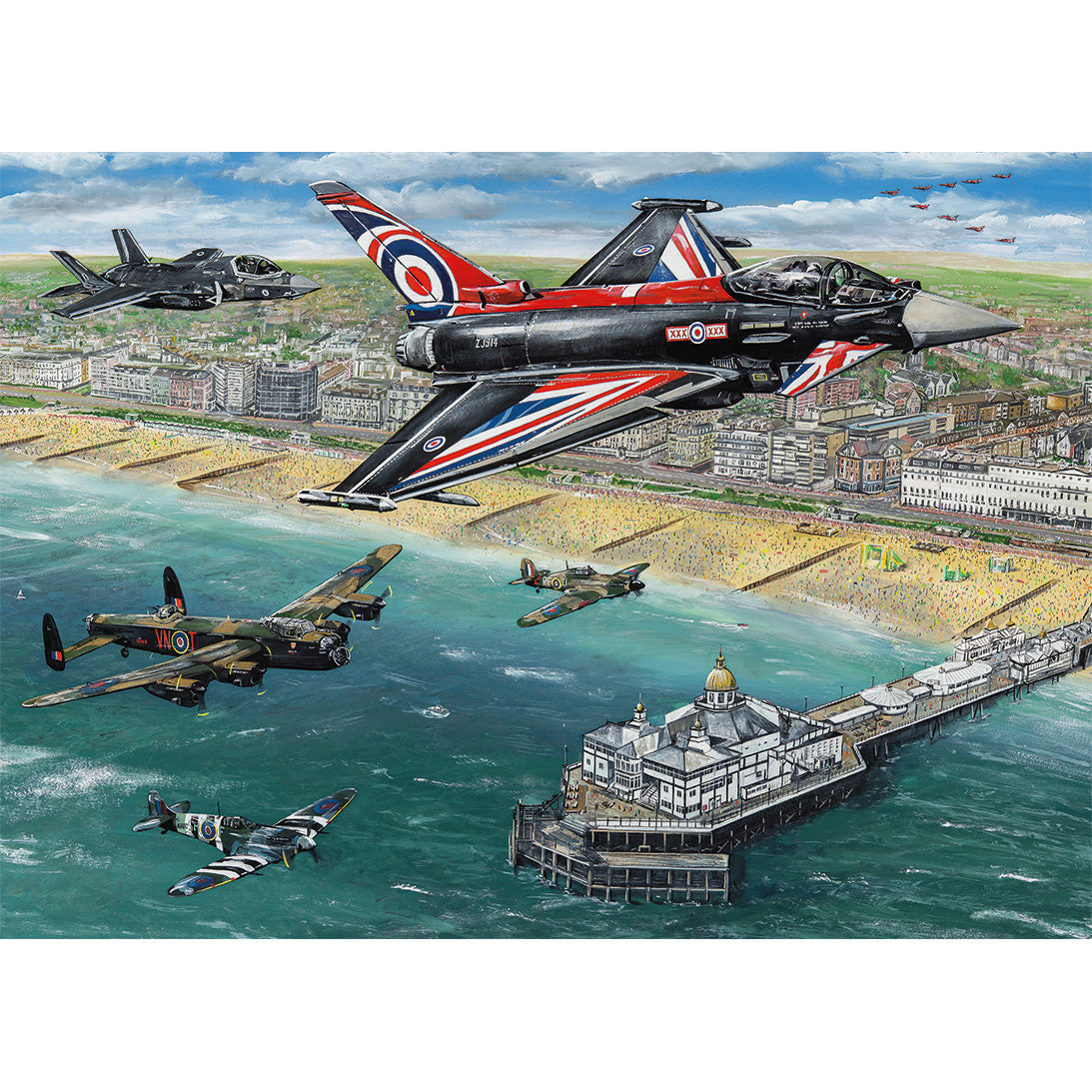 Gibsons Airshow Over Eastbourne 1000 Piece jigsaw puzzle beautiful poster