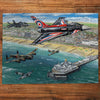 Gibsons Airshow Over Eastbourne 1000 Piece jigsaw puzzle made up on wooden table