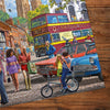 Gibsons York Market 1000 Piece jigsaw puzzle made up on wooden table cropped