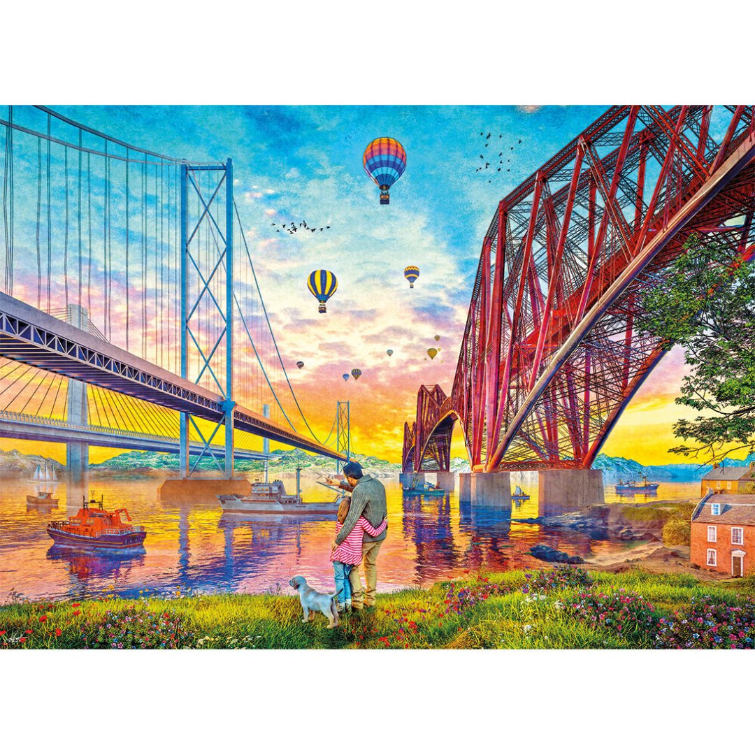Gibsons Three Bridges Crossing 1000 Piece Jigsaw Puzzle stunning poster