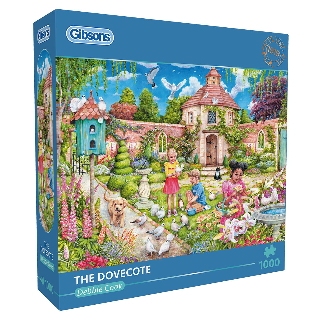 The Dovecote 1000 Piece Jigsaw Puzzle by Gibsons in blue retail box