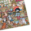 Gibsons Courtyard Cats 1000 Piece Jigsaw Puzzle made up detail on white background