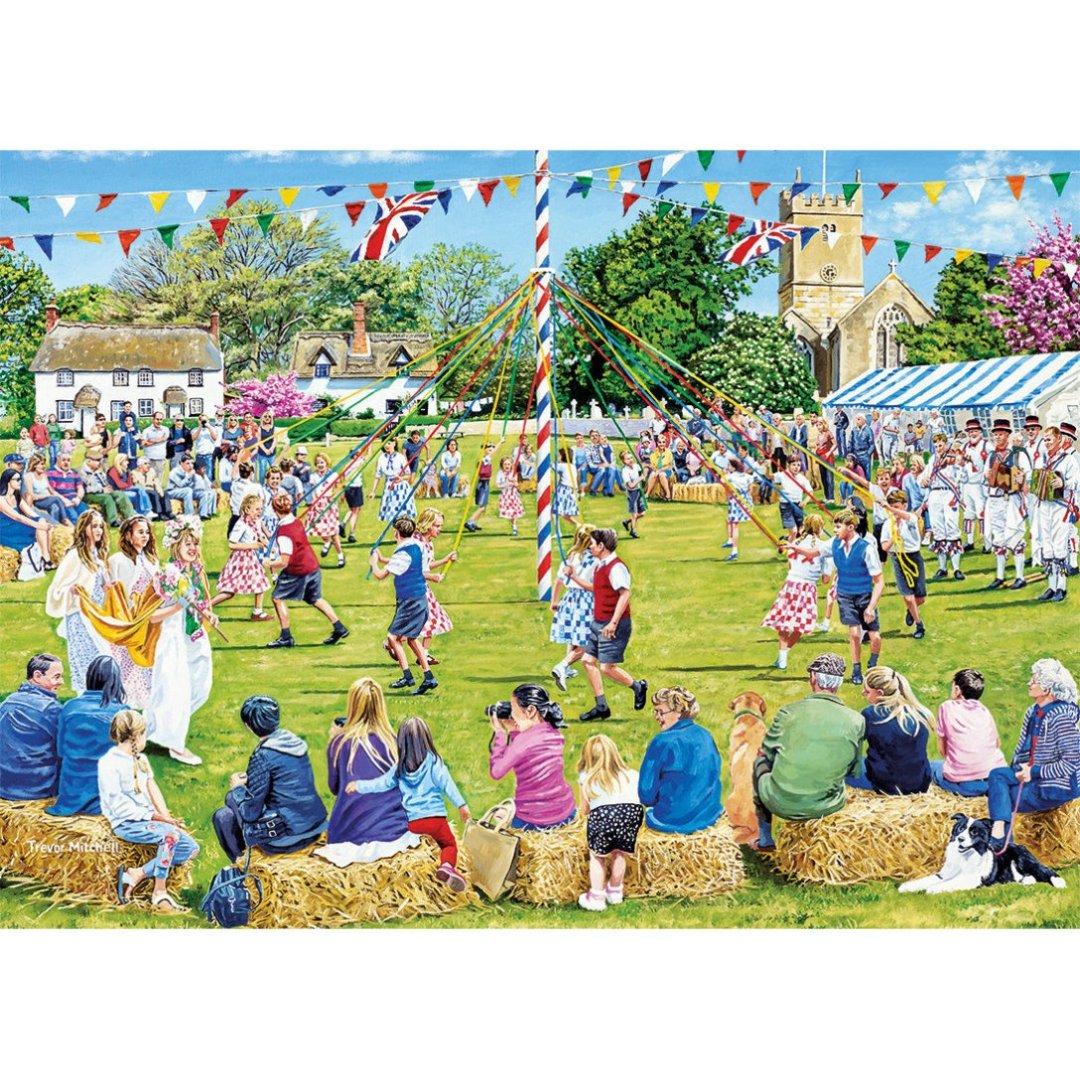 Gibsons Around the Maypole 1000 Piece Jigsaw puzzle in colourful and beautiful poster