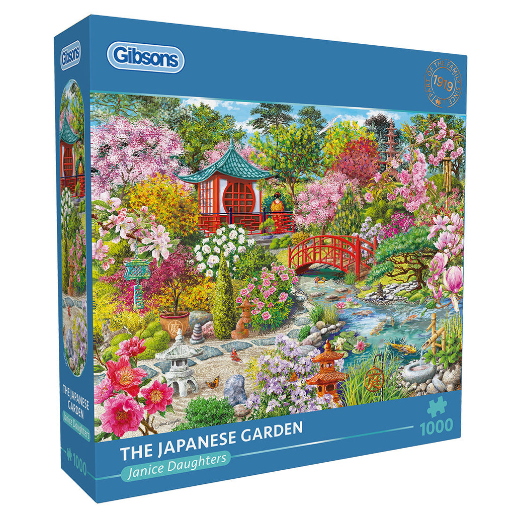 Gibsons The Japanese Garden 1000 Piece Jigsaw Puzzle in blue retail box