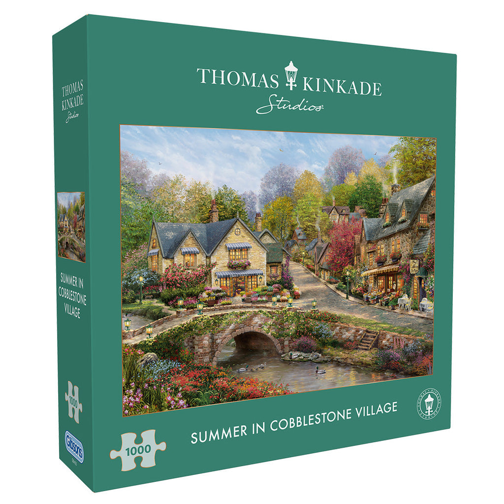 Summer in Cobblestone Village 1000 Piece Jigsaw Puzzle by Gibsons in Special retail box