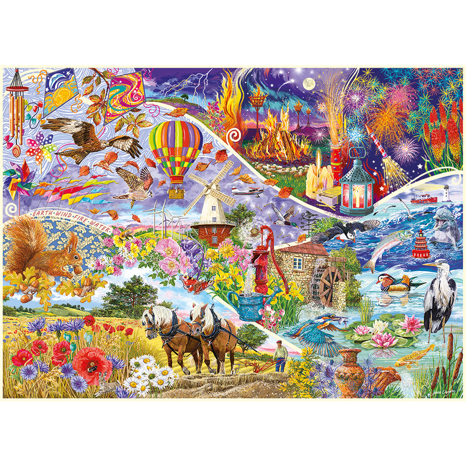 Gibsons Elemental 1000 Piece Jigsaw Puzzle Poster
