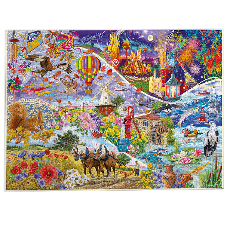 Gibsons Elemental 1000 Piece Jigsaw Puzzle made up on white background