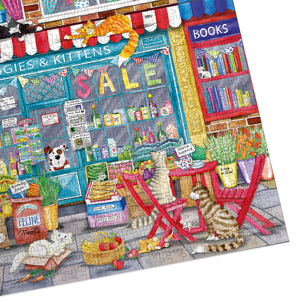 Gibsons Moggies & Kittens 1000 Piece Jigsaw Puzzle made up detail on white background