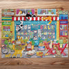 Gibsons Moggies & Kittens 1000 Piece Jigsaw Puzzle made up on wooden table