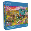 Gibsons Shepherd's Delight 1000 Piece Jigsaw Puzzle in blue retail box side