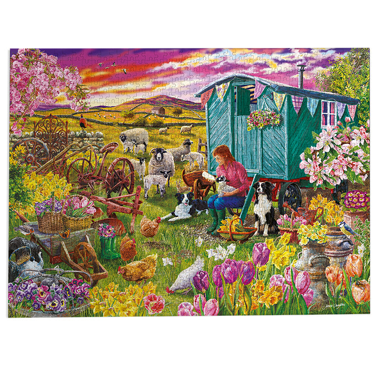 Gibsons Shepherd's Delight 1000 Piece Jigsaw Puzzle made up on white background