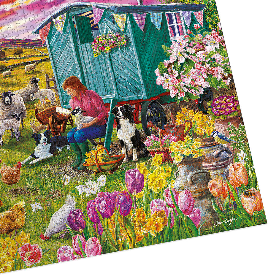 Gibsons Shepherd's Delight 1000 Piece Jigsaw Puzzle made up detail on white background