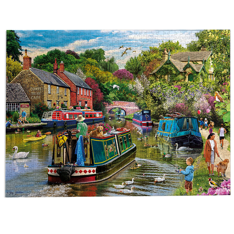 Gibsons River Retreat 1000 Piece Jigsaw Puzzle made up on white background