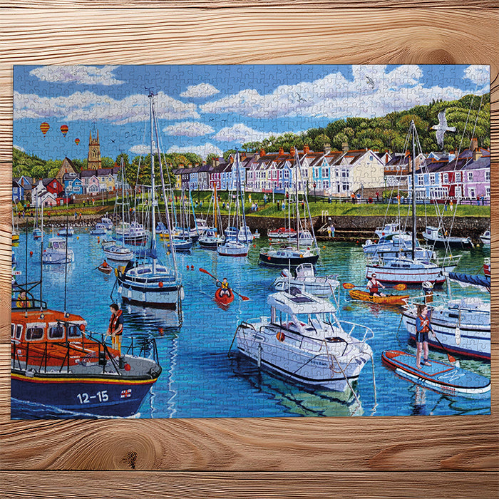 Gibsons Aberaeron Cardigan Bay made up on wooden table
