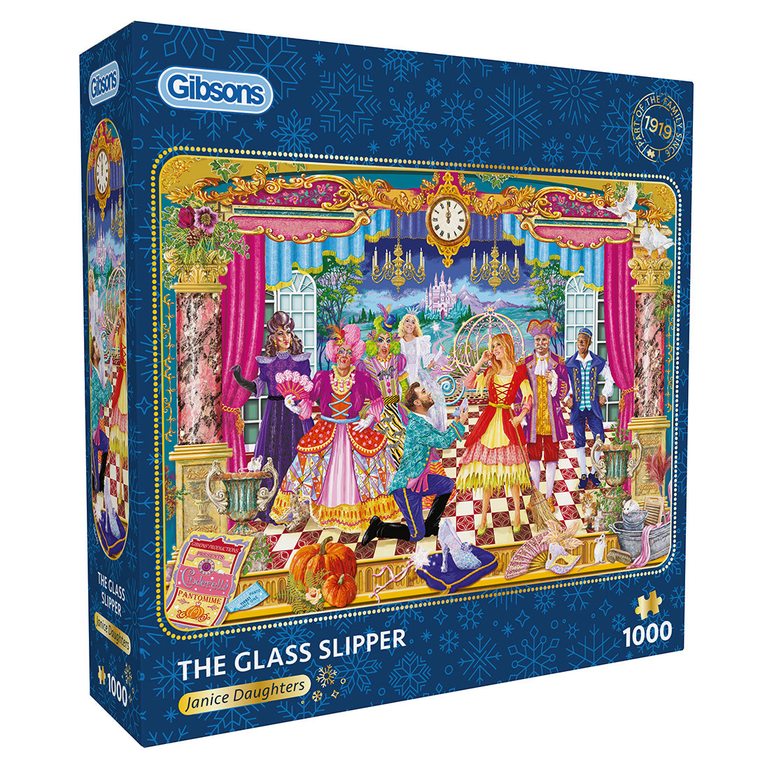 Gibsons The Glass Slipper 1000 piece jigsaw puzzle for adults in blue retail box