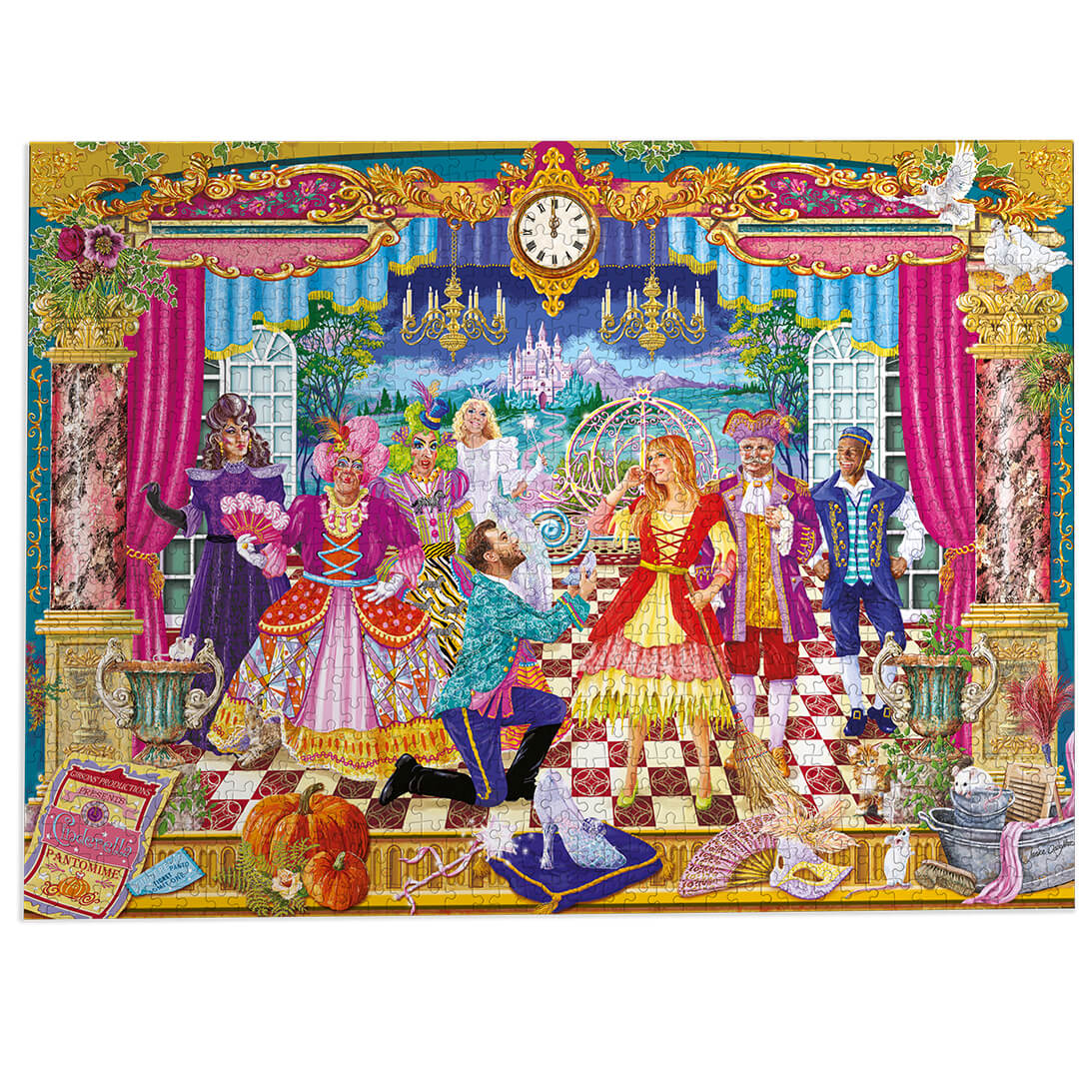Gibsons The Glass Slipper 1000 piece jigsaw puzzle for adults made up detail on white background