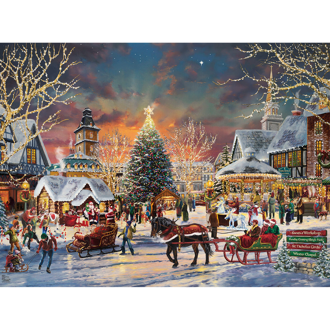 Gibsons The Christmas Festival 1000 piece jigsaw puzzle for adults the Poster