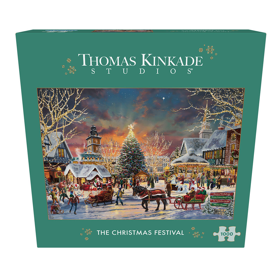 Gibsons The Christmas Festival 1000 piece jigsaw puzzle for adults in retail box front view