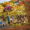 Gibsons Happy Harvest 1000 piece jigsaw puzzles for Adults made up detail on wooden table