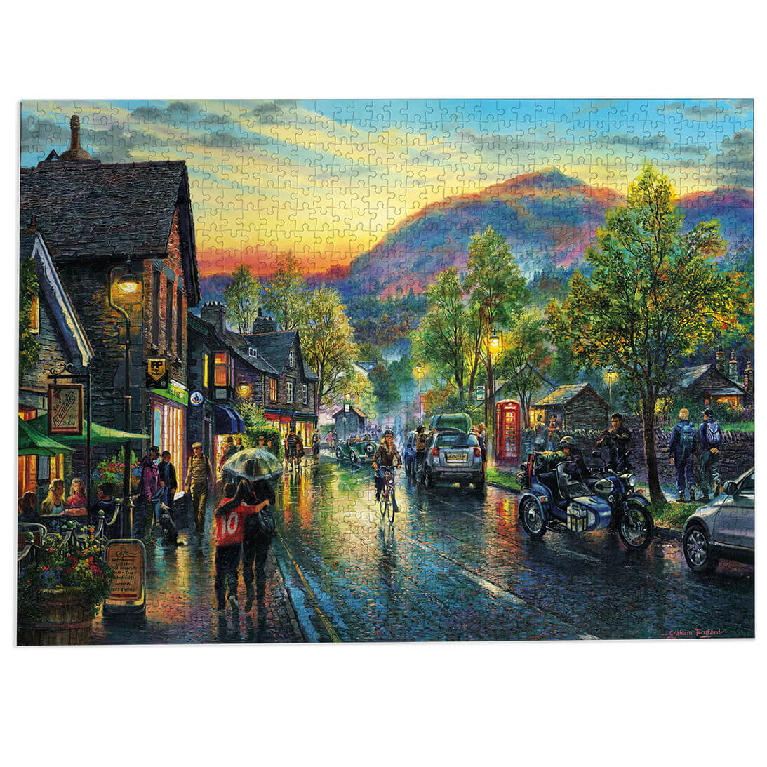 Gibsons Grasmere by Twilight 1000 Piece Jigsaw Puzzle for Adults made on white background