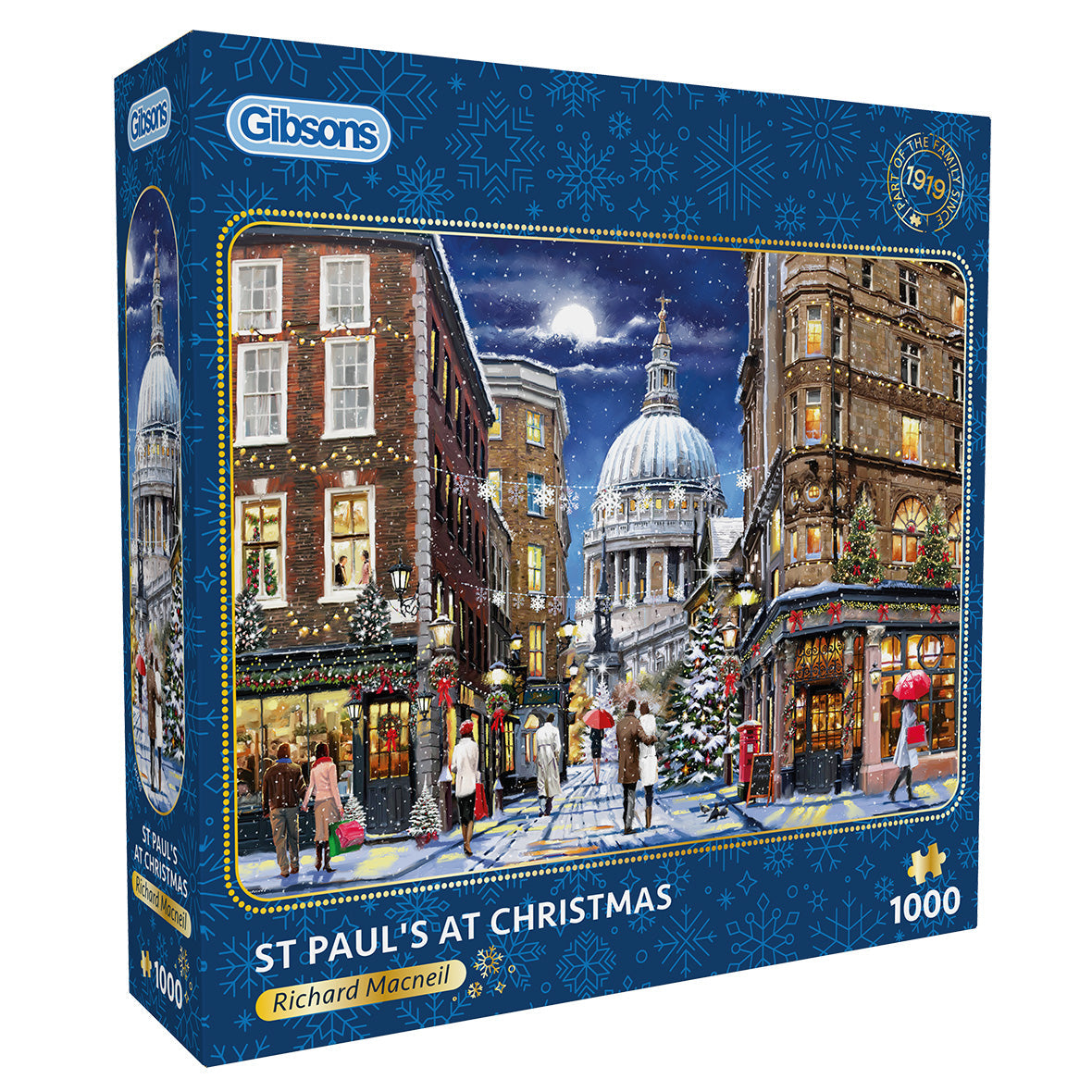 Gibsons St Paul's at Christmas 1000 piece jigsaw puzzle for adults in blue retail box