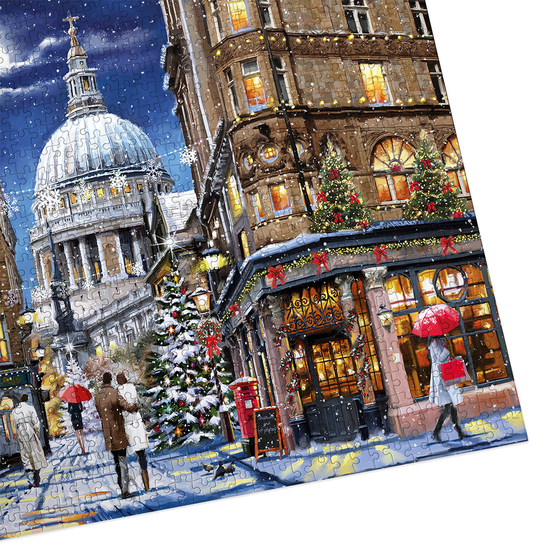 Gibsons St Paul's at Christmas 1000 piece jigsaw puzzle for adults made up detail on white background