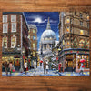 Gibsons St Paul's at Christmas 1000 piece jigsaw puzzle for adults made up on wooden table