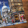 Gibsons St Paul's at Christmas 1000 piece jigsaw puzzle for adults made up corner on wooden table