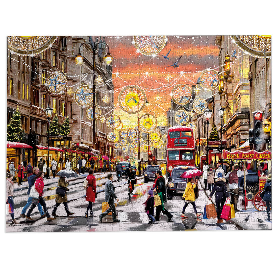 Gibsons Holiday Hustle 1000 Piece Jigsaw Puzzle for Adults made up on white background