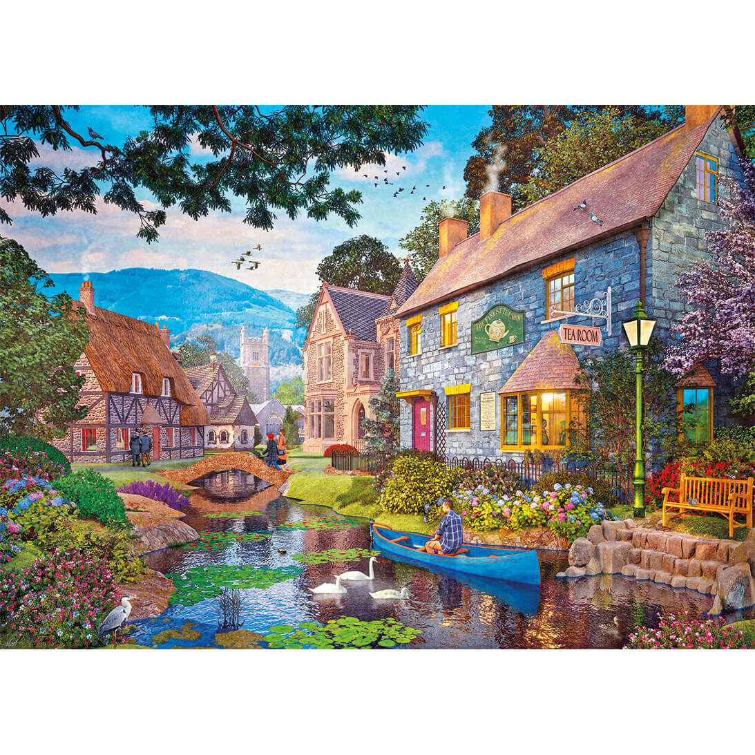 Gibsons Tea on the river 1000 piece jigsaw puzzle for Adults the Poster
