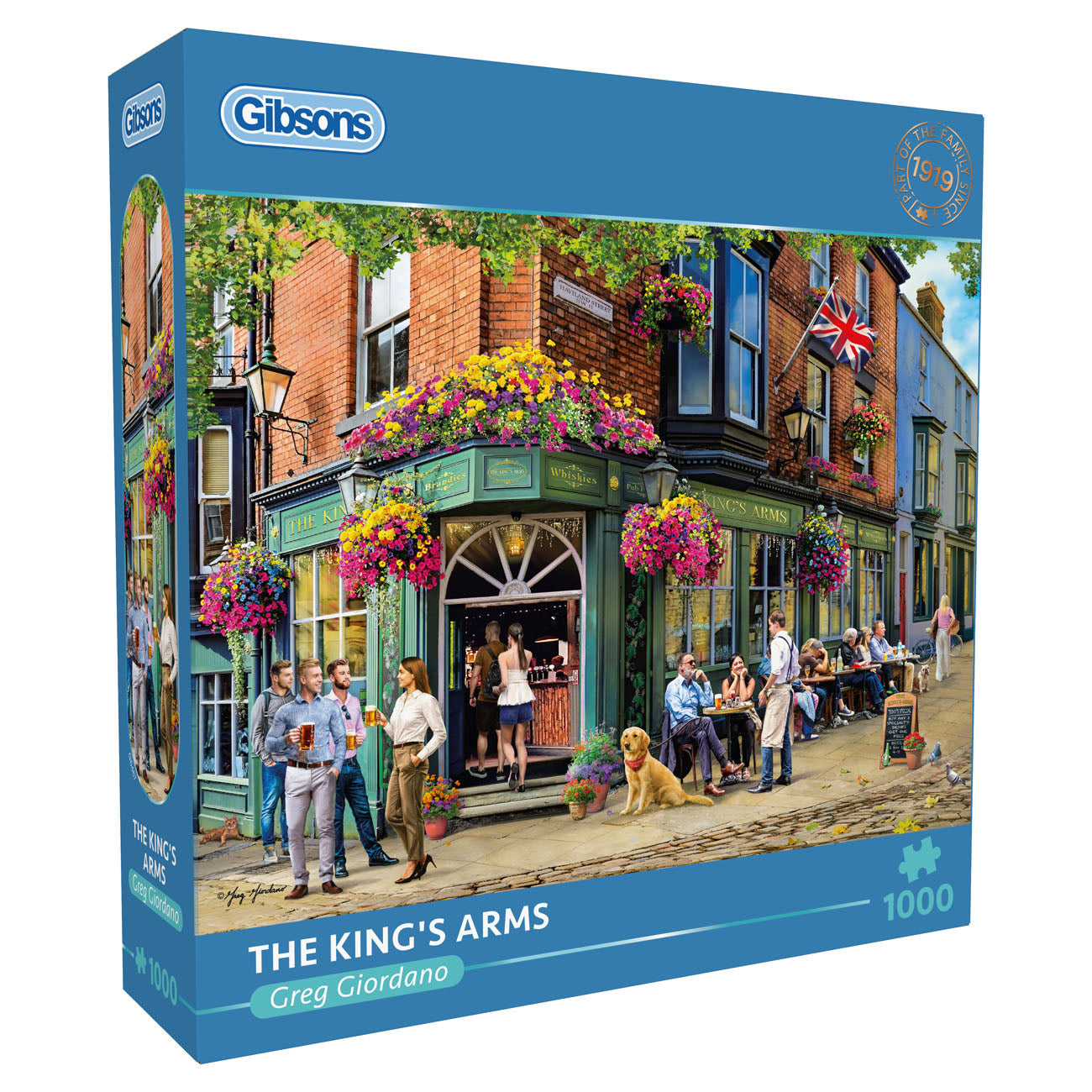 Gibsons The King's Arms 1000 piece jigsaw puzzle for adults in blue retail box
