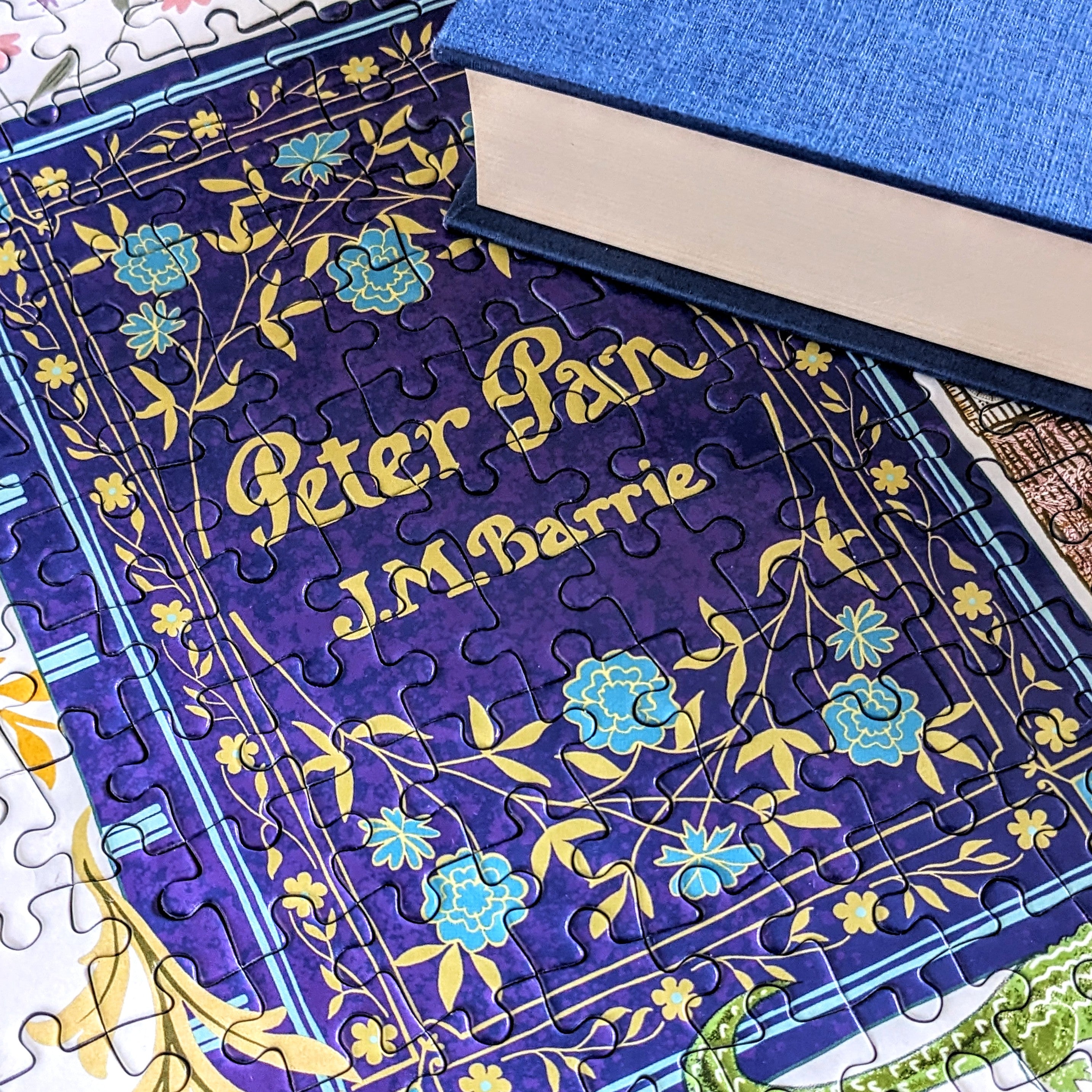 Jigsaw puzzle of a book cover with 'Peter Pan' by J.M. Barrie