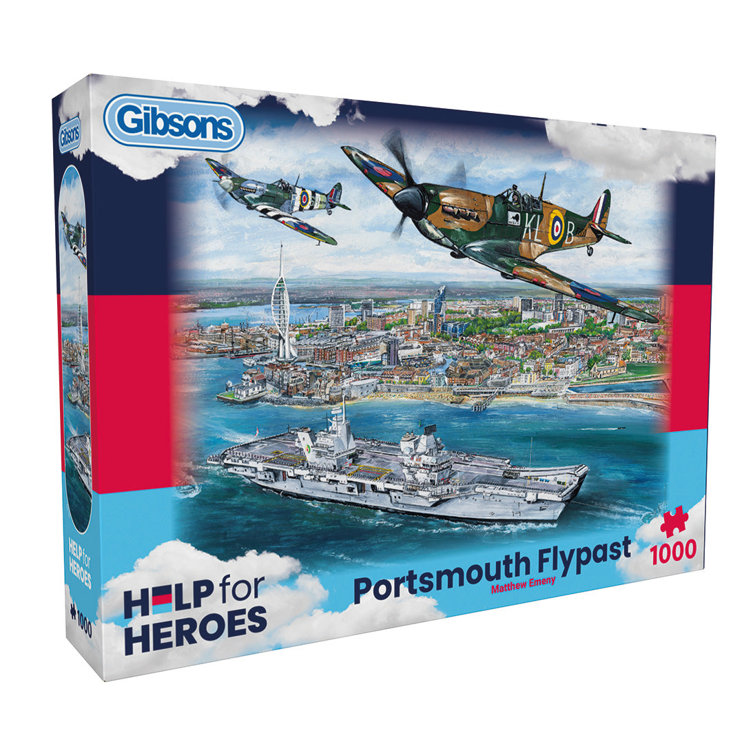 Portsmouth Flypast 1000 piece jigsaw puzzle in special retail box
