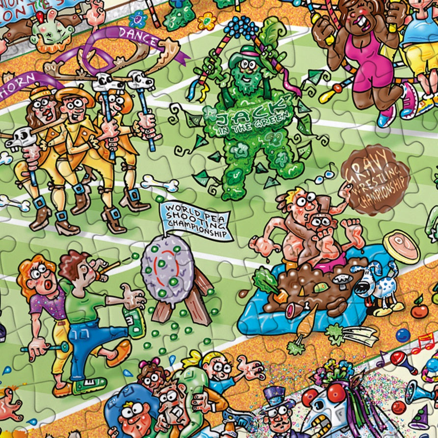 Detail of the Jokesaws: Barmy Britain 1000 Piece Jigsaw Puzzle Gibsons