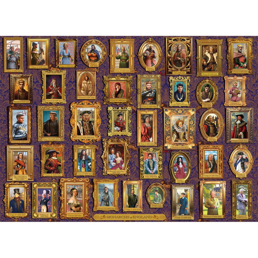 Monarchs of England 1000 Piece Jigsaw Puzzle by Gibsons Poster