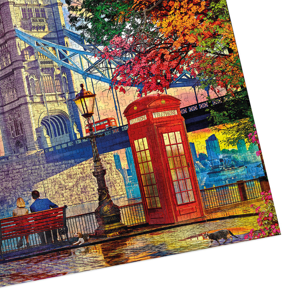 Clearing Skies Over Tower Bridge 1000 Piece Jigsaw Puzzle by Gibsons made up detail on white background