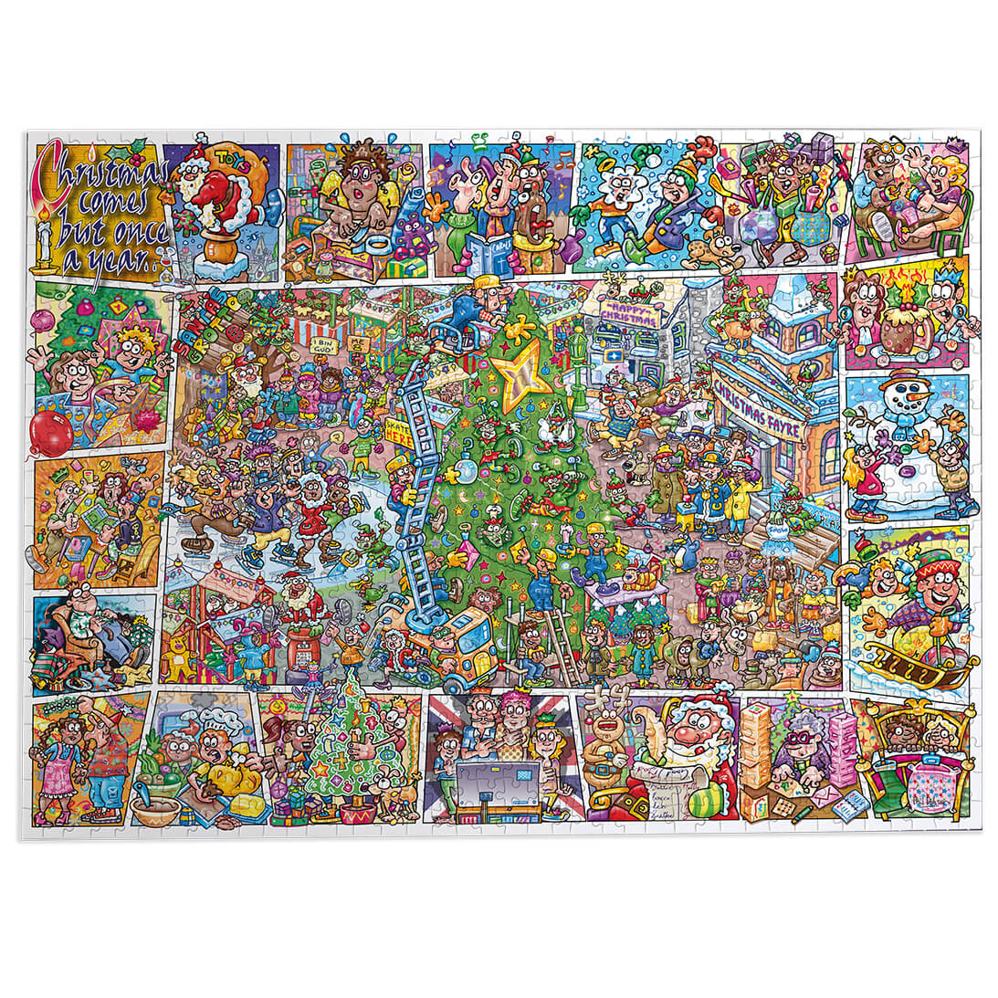 Gibsons Jokesaws Crackers for Christmas 1000 Piece Jigsaw Puzzle made up on white background
