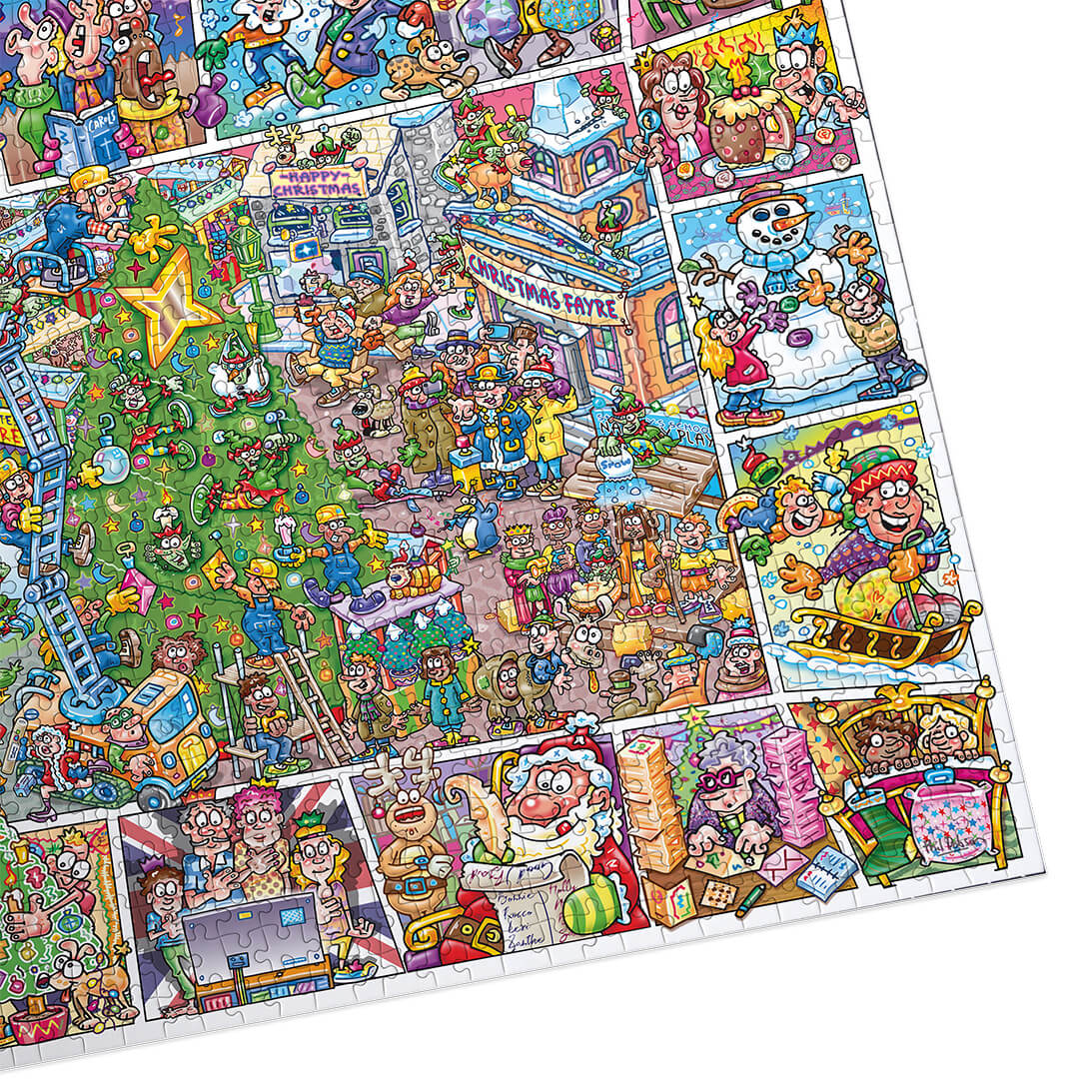 Gibsons Jokesaws Crackers for Christmas 1000 Piece Jigsaw Puzzle made up detail on white background
