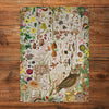 Gibsons RHS Fall Florals 1000 Piece Jigsaw Puzzle for Adults made up on wooden table