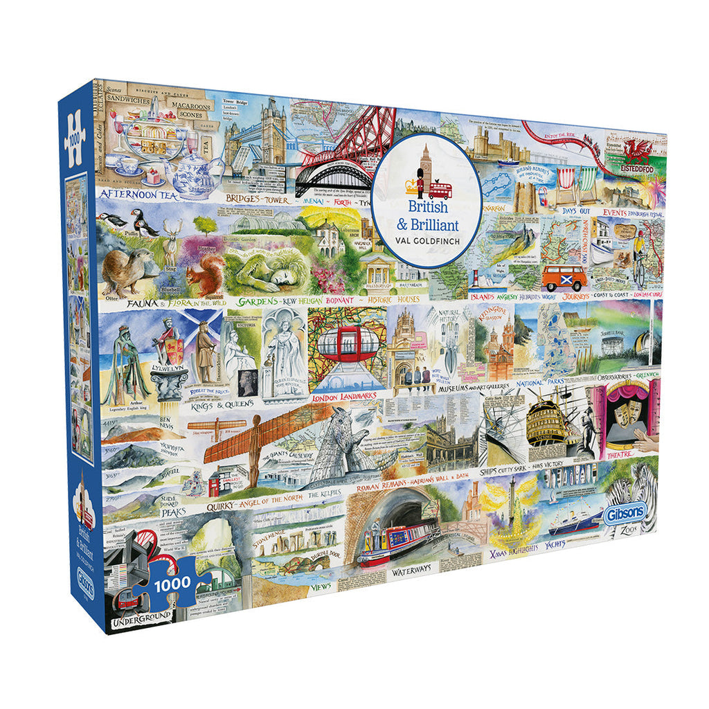 Gibsons Brilliant & British great 1000 piece jigsaw puzzle for adults for him and her