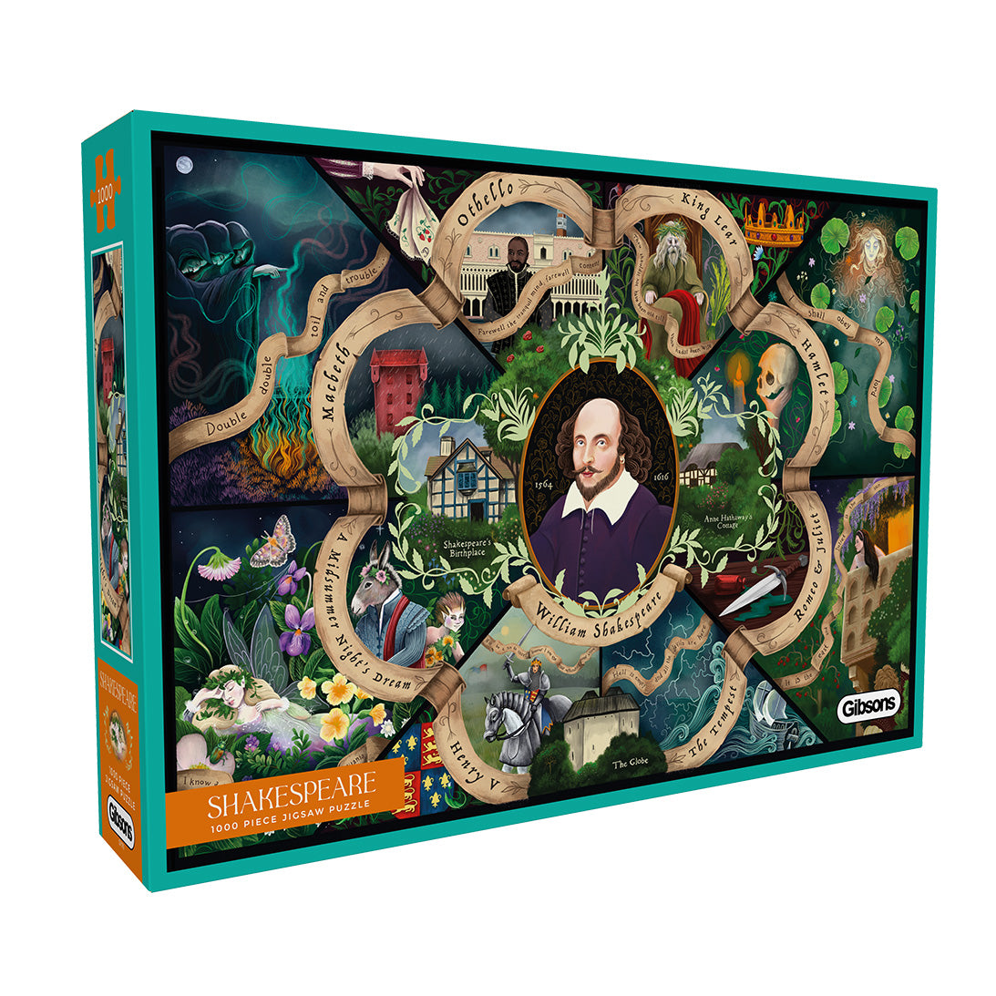Gibsons Shakespeare 1000 Piece Jigsaw Puzzle for Adults in beautiful retail box Great Gift