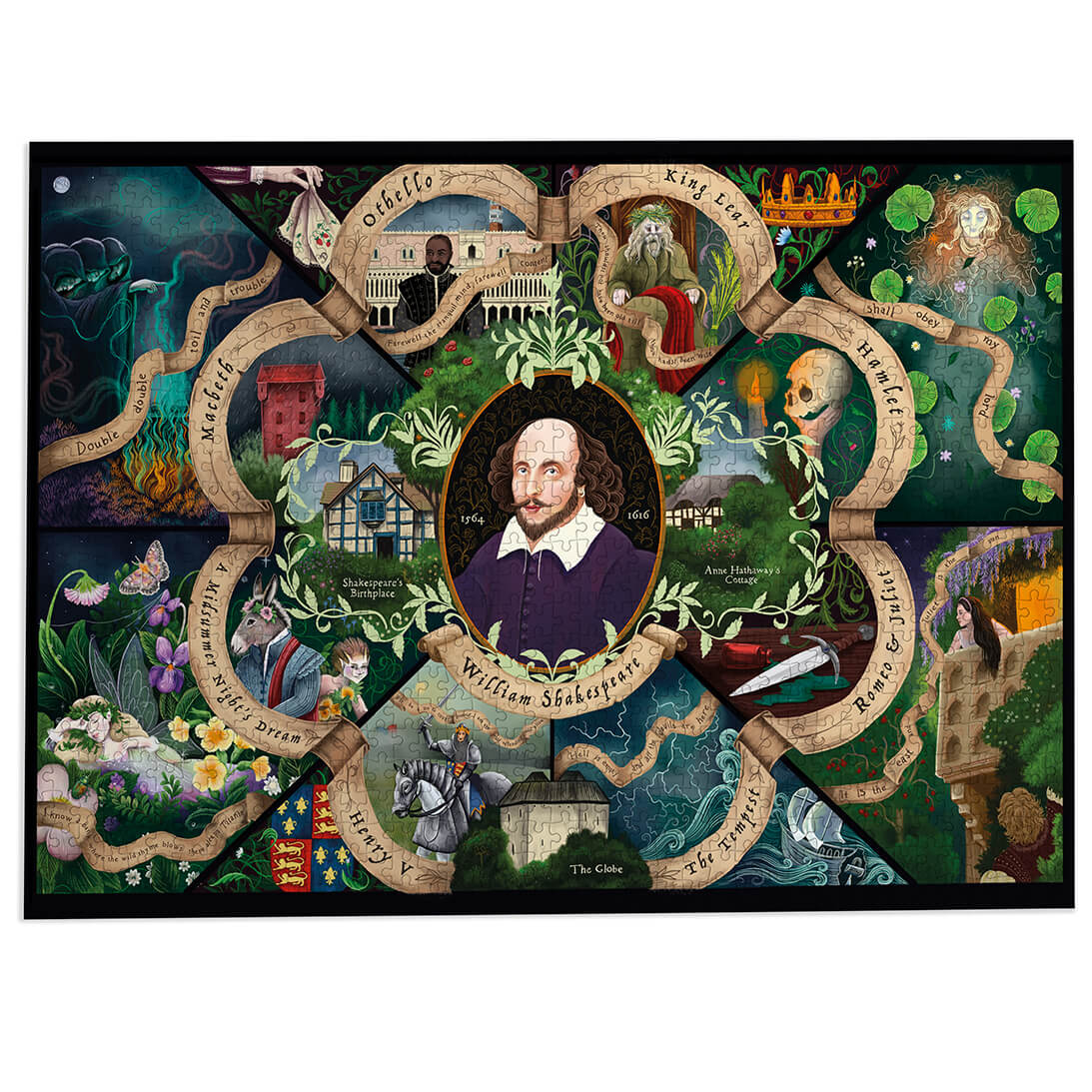 Gibsons Shakespeare 1000 Piece Jigsaw Puzzle for Adults made up on white background